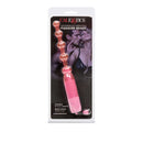 Waterproof Vibrating Pleasure Anal Beads Pink in packaging featuring flexible beaded design and multi-speed vibration.