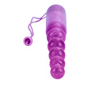 Waterproof Vibrating Pleasure Beads Purple featuring flexible stimulation and a sparkling design from California Exotic Novelties.