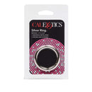 Packaging of Silver Cock Ring Medium by California Exotic Novelties, showcasing a sleek, durable metal ring.