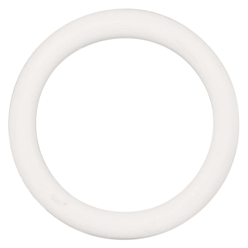 White rubber erection enhancer ring by California Exotic Novelties, medium size, made from durable Thermoplastic Rubber (TPR).