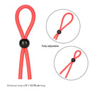 Julians Stud Ring Red Adjustable with adjustable enhancer loop for improved stamina and pleasure.