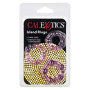 Island Rings Purple Set - Trio of Stretchy Cock Rings in packaging by California Exotic Novelties