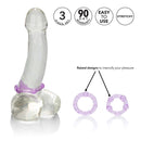 Island Rings Purple Set - Trio of Stretchy Cock Rings by California Exotic Novelties for enhanced stamina and pleasure.
