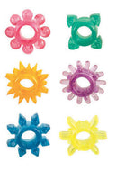 Senso 6 Pack Cock Rings colorful set of six unique designs for enhanced pleasure and stimulation.