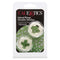Packaging of Island Rings Double Stacker Glow-in-the-Dark Cock Rings from CalExotics, featuring two stretchy rings.