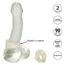Island Rings Double Stacker Glow-in-the-Dark Cock Rings showing enhanced support, stretchiness, and glow-in-the-dark feature