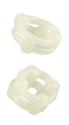 Island Rings Double Stacker Glow-in-the-Dark Cock Rings by California Exotic Novelties, enhancing support and performance.