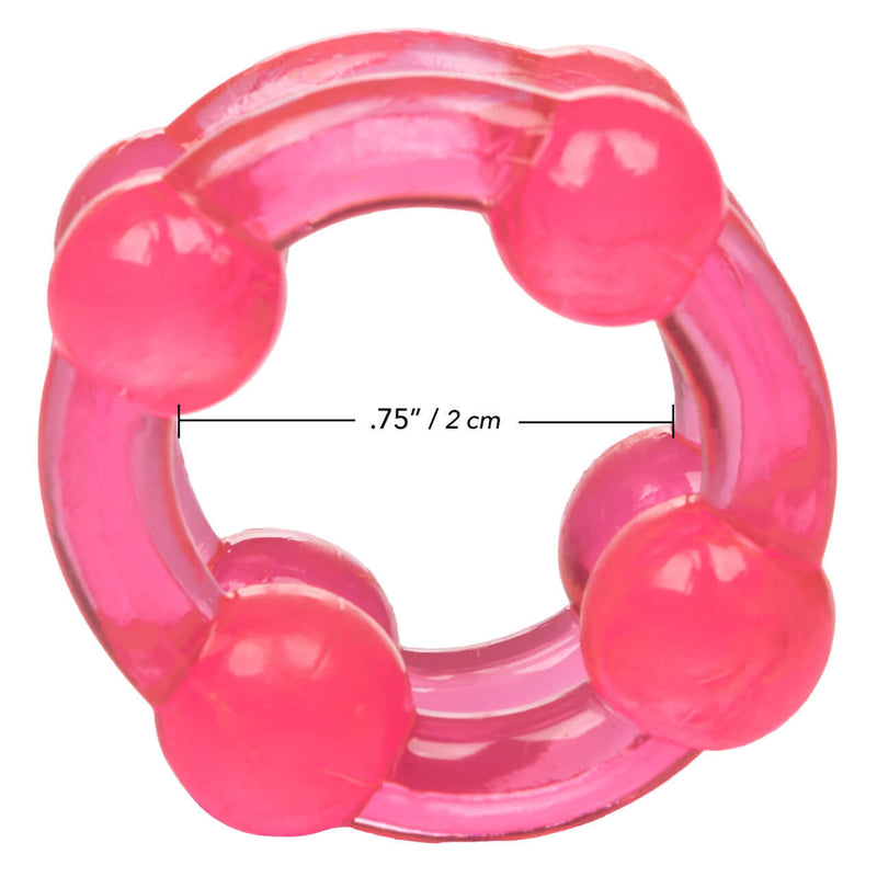 Pink Island Rings Double Stacker with beads, .75 inches diameter for support and stimulation