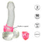 Double Stacker Pink rings on model, showing enhanced support, stretchiness, and easy usability for an intense intimate experience.