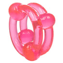 Island Rings Double Stacker in Pink - Double Support Stretchy Rings with Smooth Contours and Stimulating Beads for Enhanced Pleasure