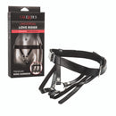 Love Rider Premium Ring Harness Adjustable Strap-On Black with packaging, showcasing comfort and adjustable fit.