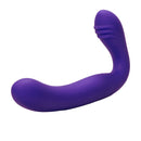 Her Royal Harness Rechargeable Love Rider Strap On Purple, innovative strapless design for hands-free stimulation.
