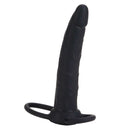 Silicone Love Rider Dual Penetrator Black designed for double penetration and enhanced pleasure for couples.