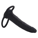 Silicone Love Rider Dual Penetrator Black features a sleek design with dual loops for enhanced pleasure and stability.