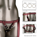 Her Royal Harness The Regal Duchess Adjustable Red with adjustable straps and rings for a custom fit.