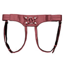 Her Royal Harness The Regal Empress Reddish Bronze fetish harness in reddish bronze vegan leather.