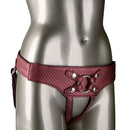 Her Royal Harness The Regal Empress Reddish Bronze on a mannequin showcasing luxury vegan leather design.