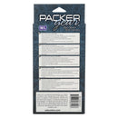 Packer Gear Black Boxer Harness M L packaging with instructions and features overview for comfort and support.
