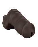 Packer Gear Ultra Soft Silicone STP Packer Black showcasing its lifelike design and functional stand-to-pee feature.