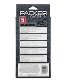 Packer Gear 5 Inch Ultra Soft Silicone STP Packer Black product packaging showing features and specifications.