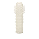 Glow-In-The-Dark Reversible Sleeve with nodules for enhanced stimulation, crafted from stretchy TPR material by California Exotic Novelties.