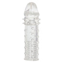 Apollo Extender Penis Extension Clear for increased length and girth with textured surface for enhanced sensation.