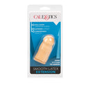 Smooth Latex Extension Cock Head 3 inch product packaging featuring a flexible penis extension sleeve.