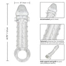 Ultimate Stud Extender Clear with textured design for added girth and enhanced pleasure experience
