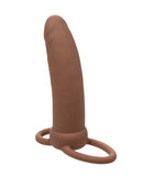 Performance Maxx Rechargeable Thick Dual Penetrator Brown vibrational double penetration probe for couples.