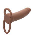 Performance Maxx Rechargeable Thick Dual Penetrator Brown, vibrating double penetration probe for couples.