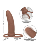 Performance Maxx Rechargeable Thick Dual Penetrator Brown with scrotum ring and thick shaft for intense vibrations.