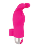 Intimate Play Rechargeable Finger Bunny Vibrator in vibrant pink color with a sleek design for customizable stimulation.