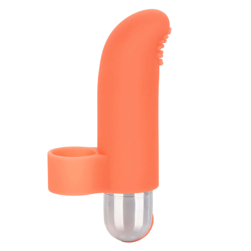 Intimate Play Rechargeable Finger Tickler in Vanilla, featuring a nubbed tip and removable bullet vibrator for pleasure.