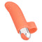 Intimate Play Rechargeable Finger Tickler Vibrator in vibrant orange with nubbed tip and removable bullet.