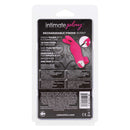 Intimate Play Rechargeable Finger Bunny Vibrator on packaging showcasing features and specifications.