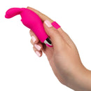 Intimate Play Rechargeable Finger Bunny Vibrator held in hand showcasing its compact and playful design.
