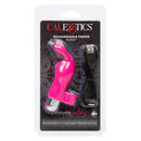 Intimate Play Rechargeable Finger Bunny Vibrator in packaging with USB charger, showcasing its bright pink color and design.