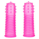 Intimate Play Finger Tingler Pink set, two soft pink ribbed sleeves for enhanced intimate stimulation.