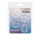 Basic Essentials TPR Enhancers 4 Pack Clear Rings, super stretchy enhancer rings in clear packaging.