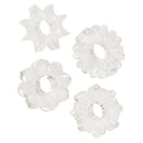 Basic Essentials TPR Enhancers 4 Pack Clear Rings featuring clear stretchy rings in fun shapes for enhanced sensation.