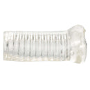 Basic Essentials Tight Pussy Stroker - soft, stretchy male masturbator with ribbed internal shaft for intense sensation.