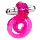 Dual Clit Flicker Vibrating Ring Pink featuring dual support and waterproof design for enhanced stimulation.