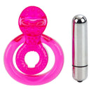 Dual Clit Flicker Vibrating Ring Pink, a waterproof vibrating cock ring for dual stimulation.
