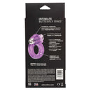 Intimate Butterfly Ring with clitoral stimulation details on packaging, featuring a purple color and easy control settings.