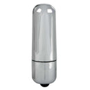 Silver bullet vibrator, sleek design, compact and portable for discreet pleasure.
