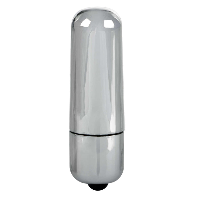 Silver bullet vibrator, sleek design, compact and portable for discreet pleasure.
