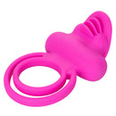 Rechargeable Dual Clit Flicker Enhancer Pink with vibrating design and dual clitoral stimulators for enhanced pleasure.