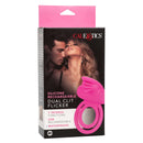 Rechargeable Dual Clit Flicker Enhancer Pink packaging showcasing its features and design for couples' pleasure.