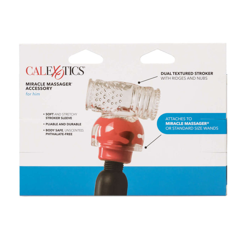 Miracle Massager Accessory For Him - Soft Jelly Male Masturbator Attachment by California Exotic Novelties in packaging