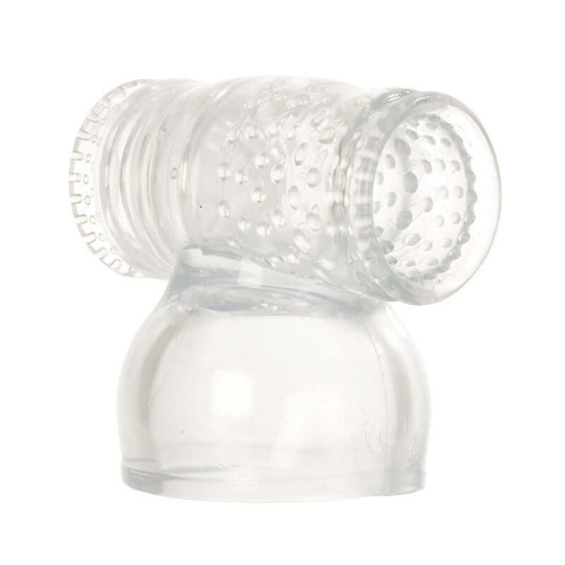 Soft jelly male masturbator attachment for Miracle Massager by California Exotic Novelties enhancing male pleasure experiences.